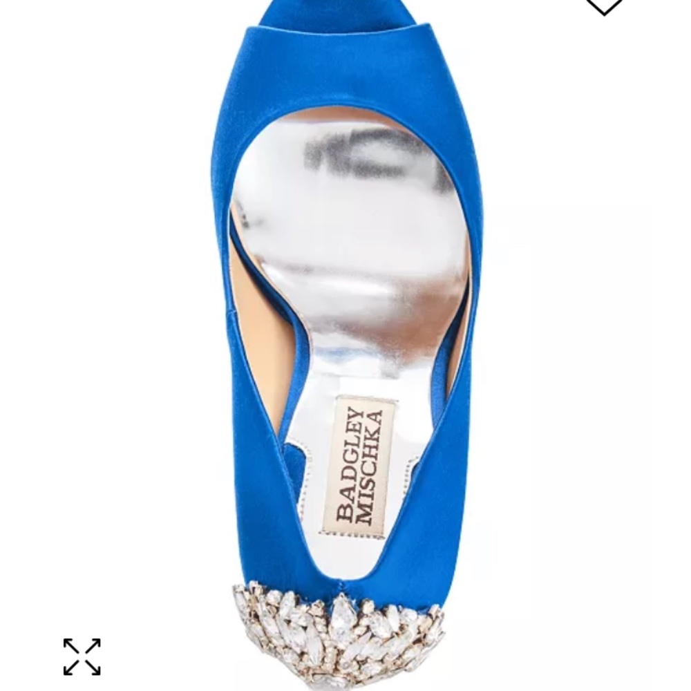 NWOB BADGLEY MISCHKA Kiara Embellished Peep-Toe Evening Pumps - Size 7.5 - Picture 4 of 16